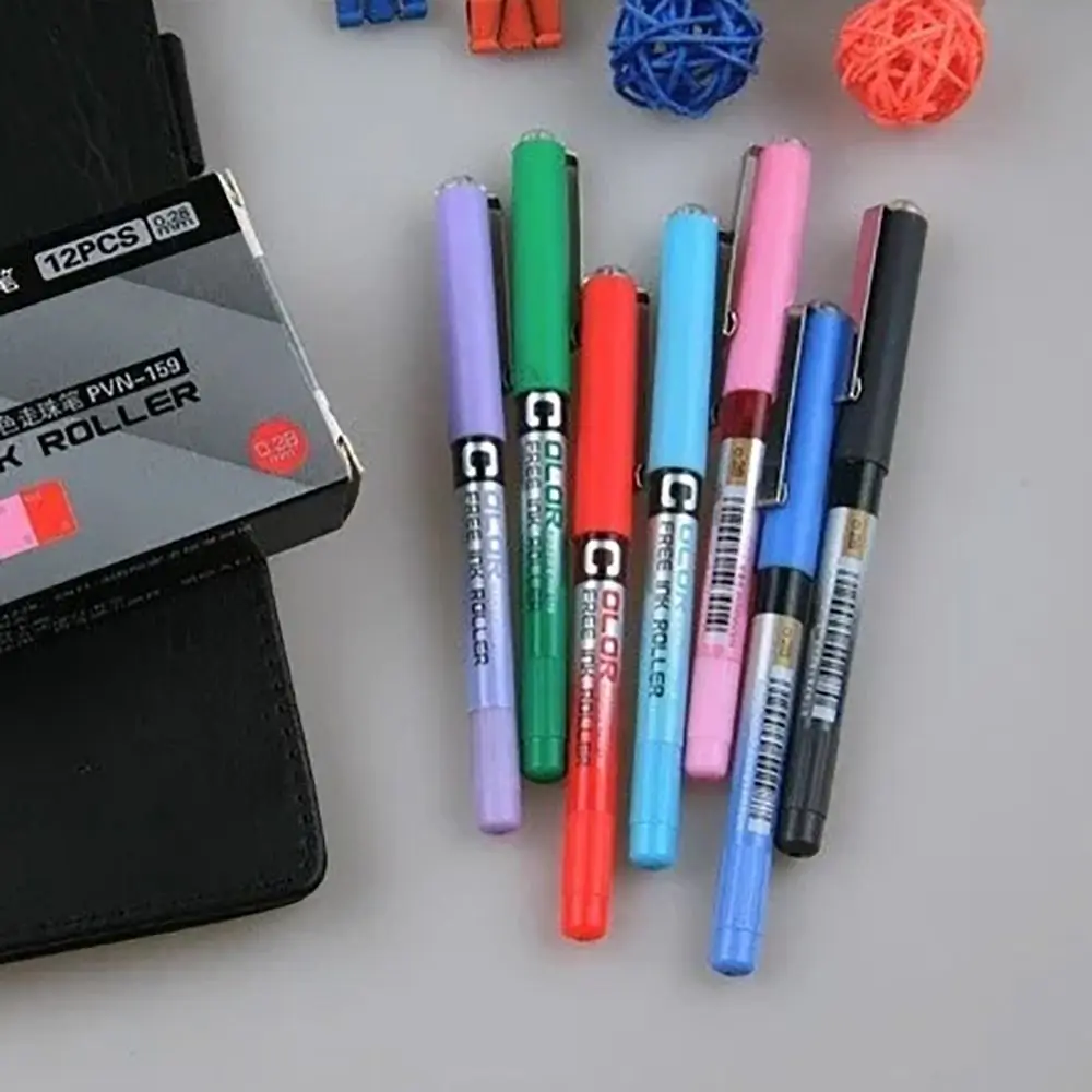 Gift Plastic Needle Barrel Neutral Pen Stationary 0.5mm Ink Ballpoint Pen Extra Fine Nib Gel Pen School