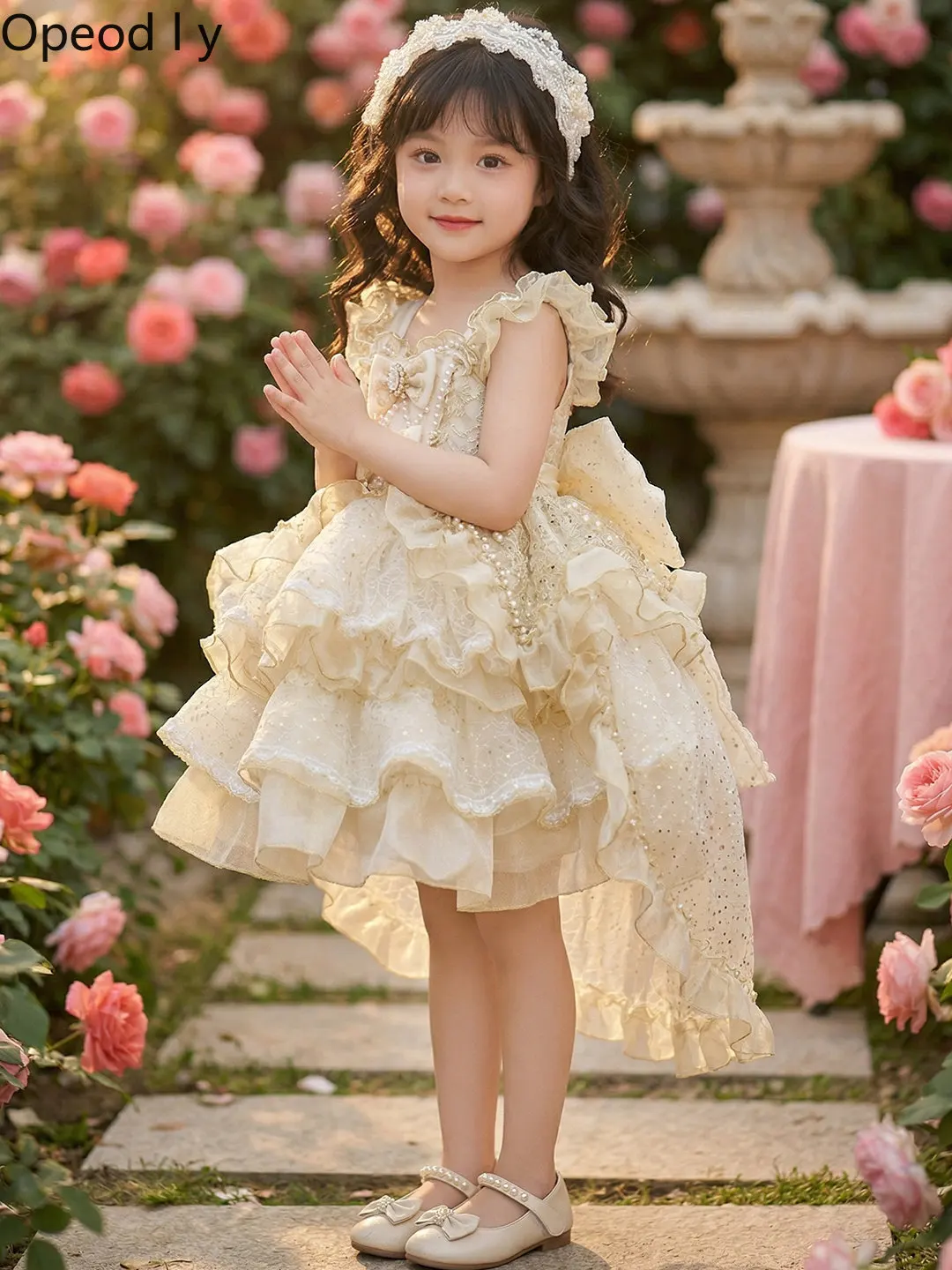 

Girls High-end Heavy Industry Birthday Princess Dress Japanese Original Lolita Sweet Cute Doll Bow Trailing Children Puffy Dress