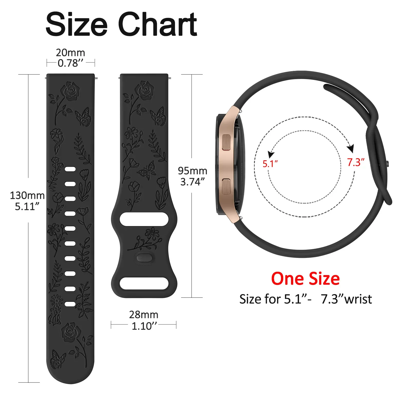 ซิลิโคน 20 มม.สําหรับ Garmin Vivoactive 5/3/Luxe/Sport Venu/Venu 2Plus/Sq/Sq เพลง Approach S40/S12 Forerunner 55/645/245 Band