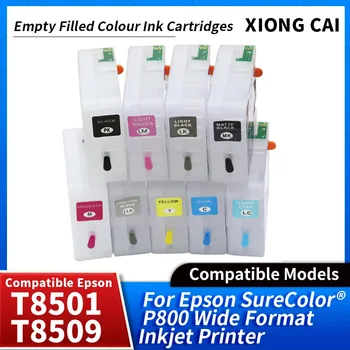 9color 80ml P800 Refill Ink Cartridge No Chip Compatible for Epson SureColor SC- P800 Printers T8501-T8509 Refill Ink Cartridge