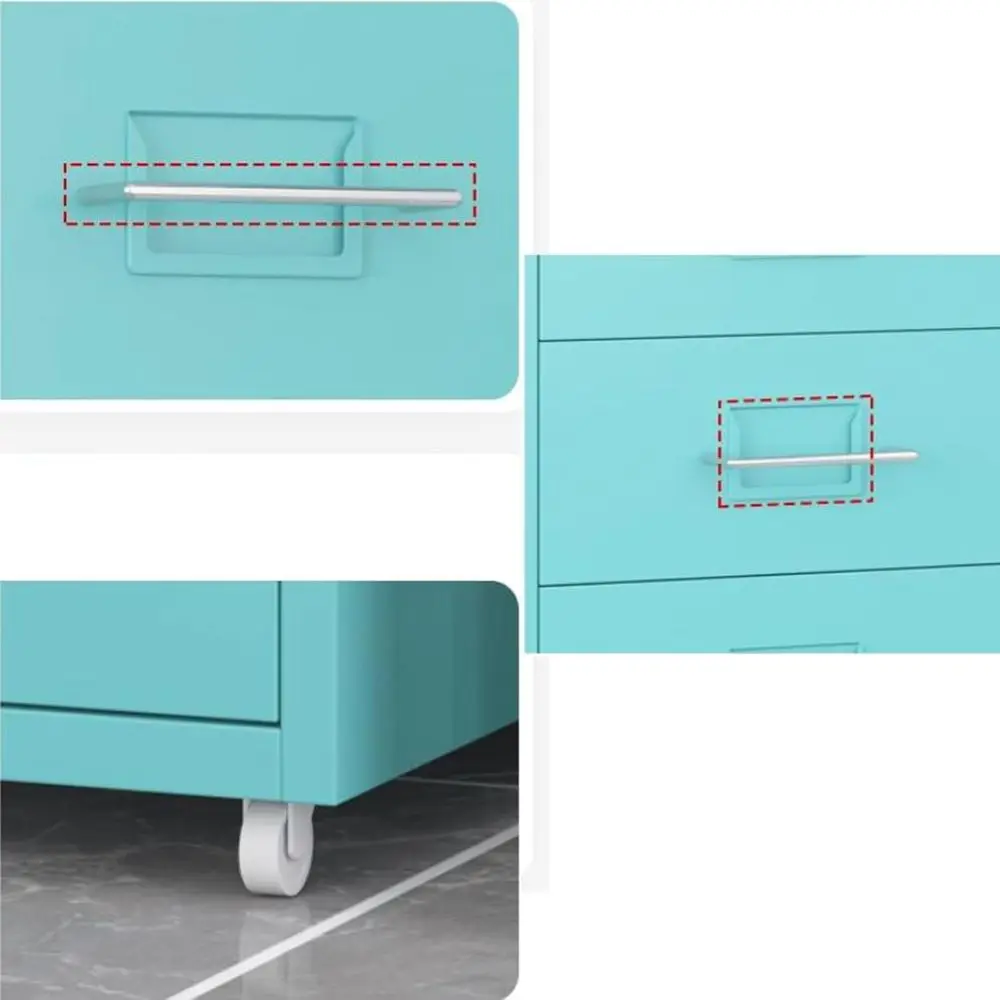 خزانة تخزين آمنة من الفولاذ مع قفل، ثمانية أدراج، اللون: أزرق