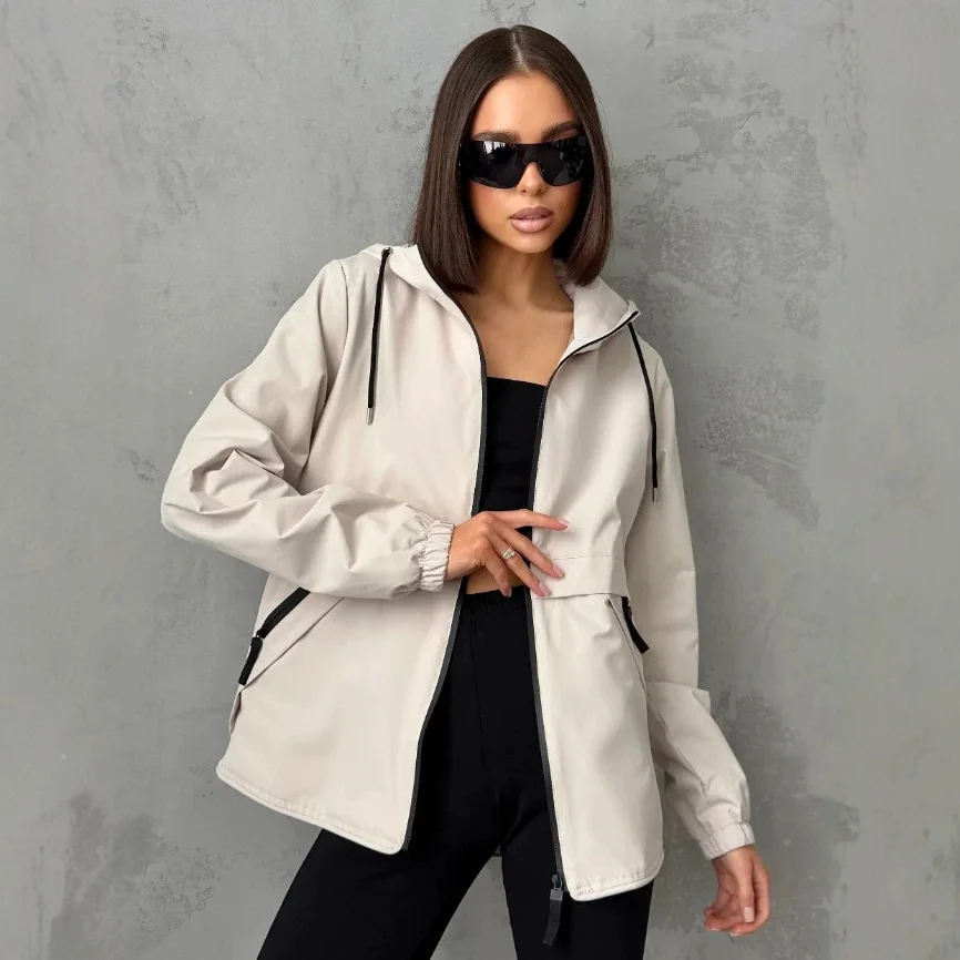 Women's Waterproof Rain Jacket Stand Collar Lightweight Windbreaker Raincoat Full Zipper Running Jacket for Hiking