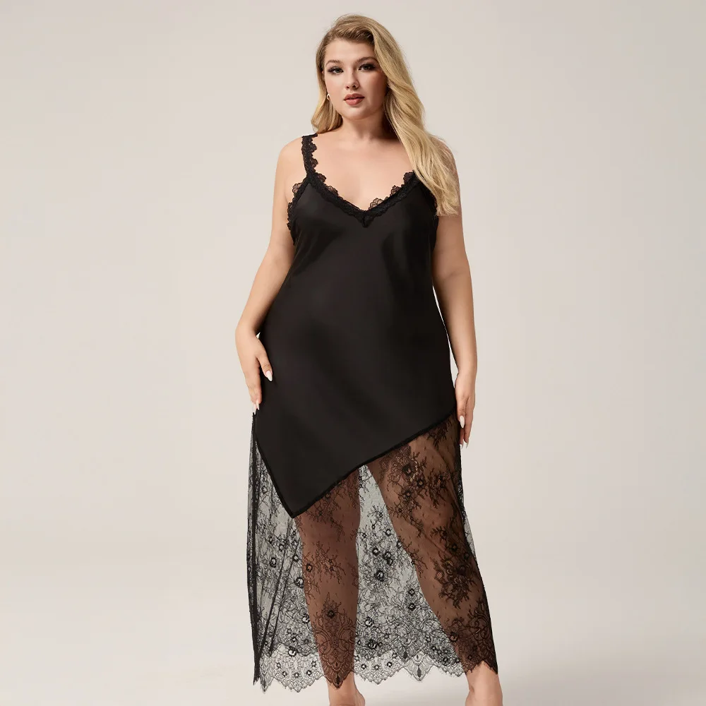 black lace sleep dress Fifth Ave Faux Leather Midi Dress Black