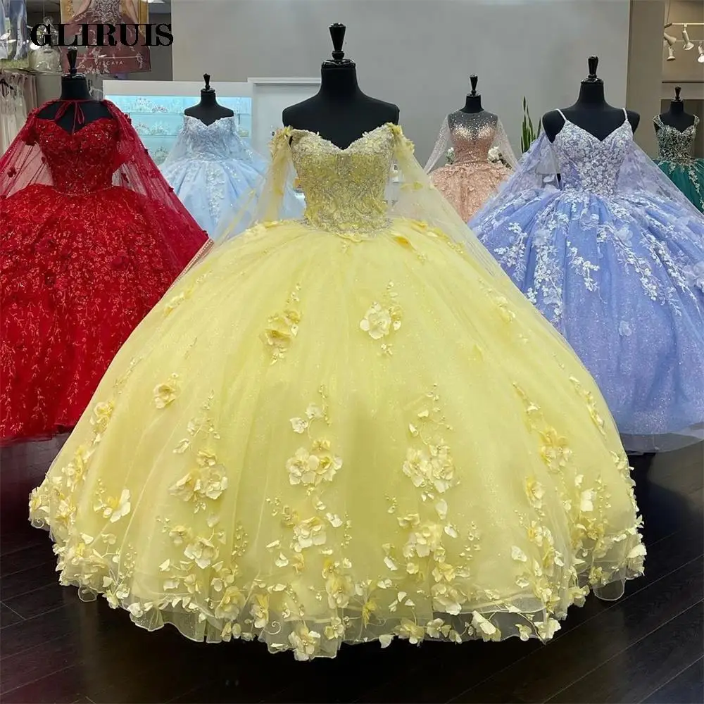 Kralen Baljurk Quinceanera Jurken Sweet 16 Feestjurk Formele Applique Vloerlengte Verjaardag Jurken Vestido De 15 Anos