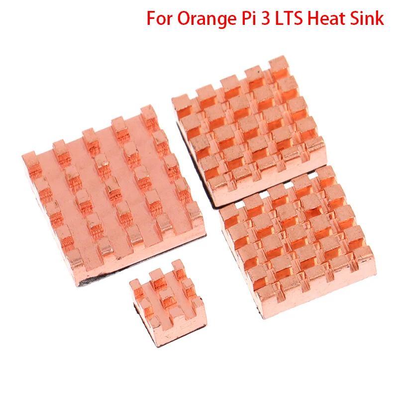 4Pcs/Set Pure Copper Heatsink For Orange Pi 3 LTS CPU Chip Cooling Heat Sink Kit