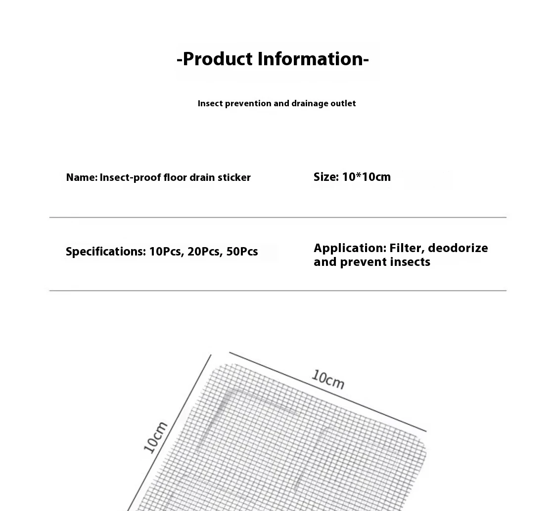 Einweg Haar Ablauf Catcher Mesh Anti-blocking Filter Boden Abläufe Aufkleber Dusche Abdeckung Küche Badezimmer Waschbecken Sieb Stopper – Detail 19