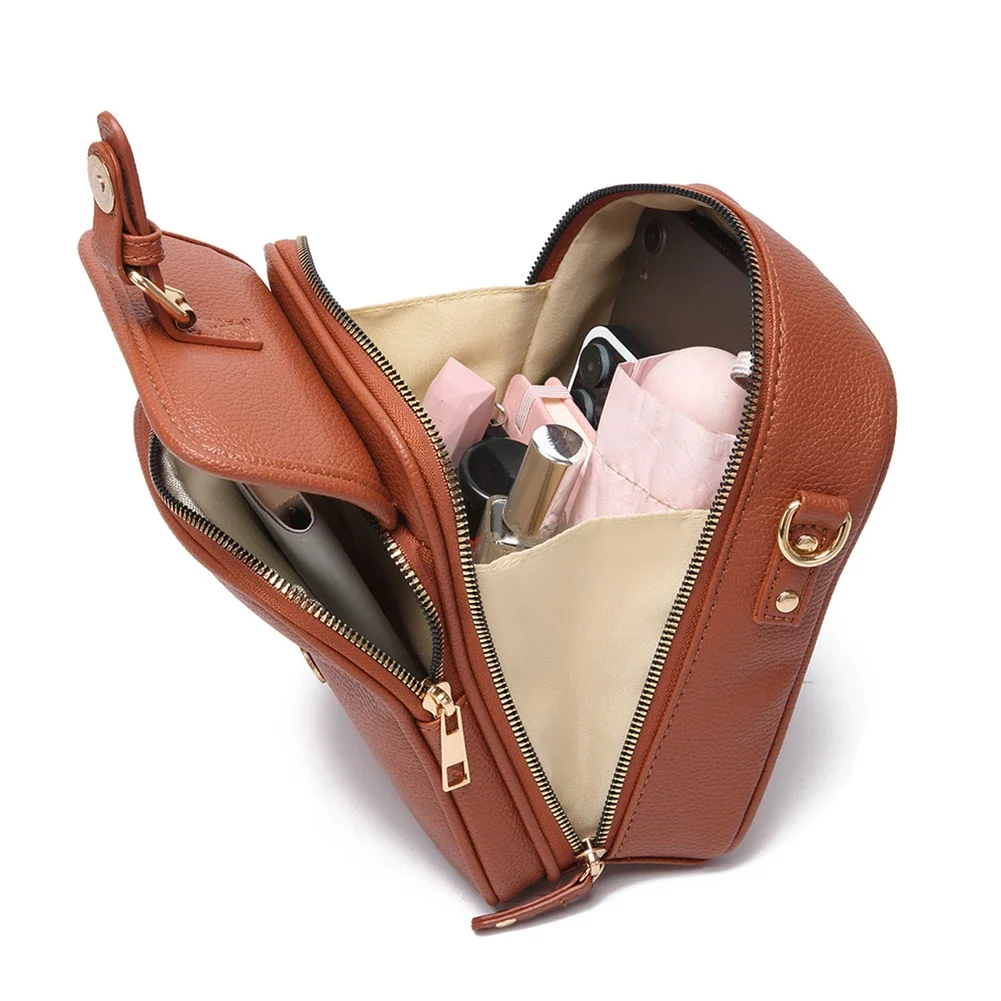 حقيبة كروس جلدية كلاسيكية مضادة للسرقة للنساء والرجال