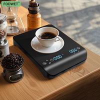 FODWET Coffee Scale, Timer Function - Thermal Cushion, Touch Control LED Charging Indicator, Hand Coffee/Brewing (Black Upgrade)