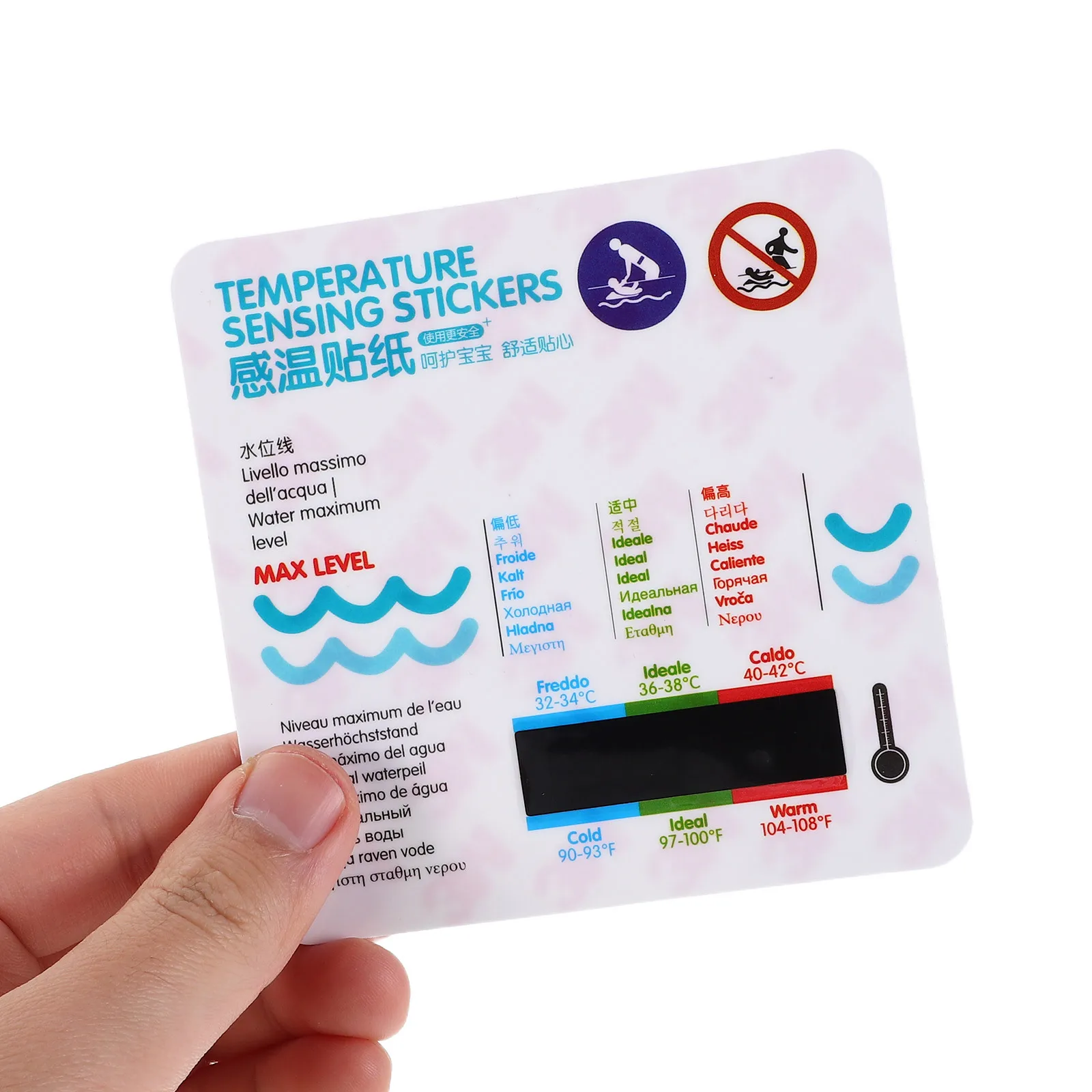 

5 Pcs Aquarium Thermometer Sticker Bath Temperature Indicator Adhesive Water Decal Baby Tub for Babies Bathroom