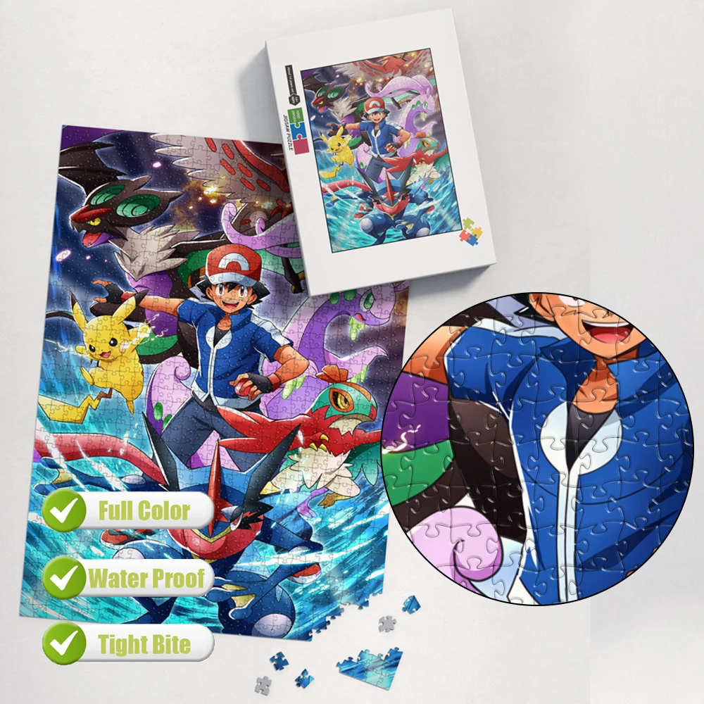 Pokemon Ash Collectible Jigsaw Puzzles Family Interactive Game Creative Educational Toys Perfect Birthday Holiday Gift for Kids