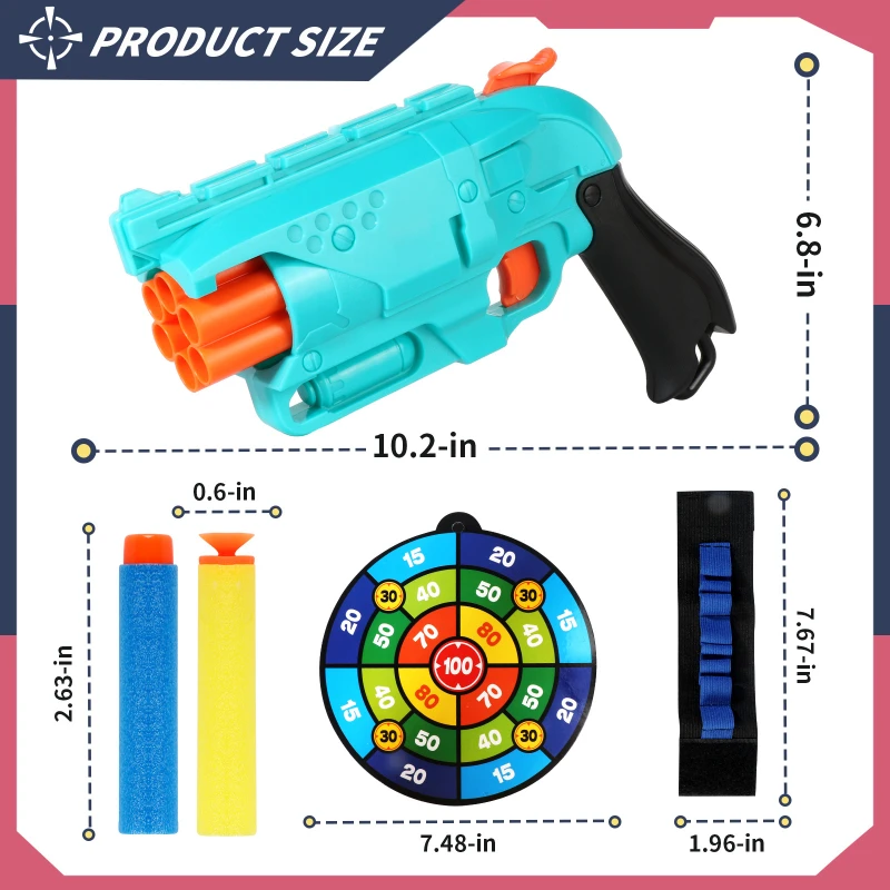 Nerf Blaster para niños: pistola de espuma con dardos y blanco - imagen 3