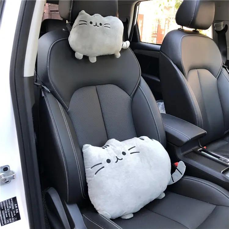 Cartoon Cute Cat Four Seasons Universal Car Inteiror Ornament Car Waistpilow Neck Pillow Headrest Pillow