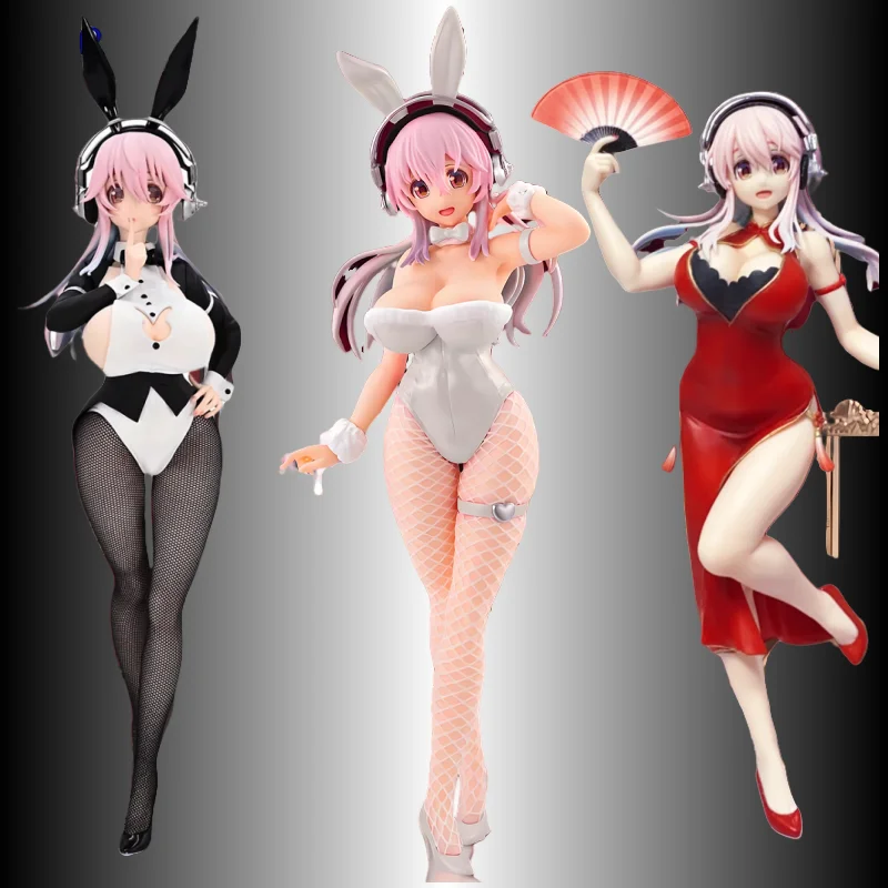 

In Stock Furyu Original Bicute Bunnies Pearl White Ver. Super Sonico Anime Action Figure Toys For Boys Girls Kids Children Gifts