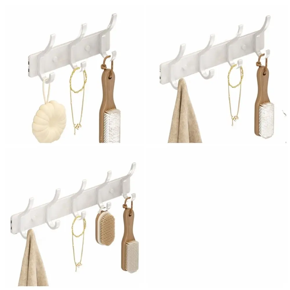 Bathroom Rack Strong Load-bearing Clothes Coat Hooks Heavy Duty Wall Rack Towel Hooks Punch Home Wall Mounted Door Hanger Door