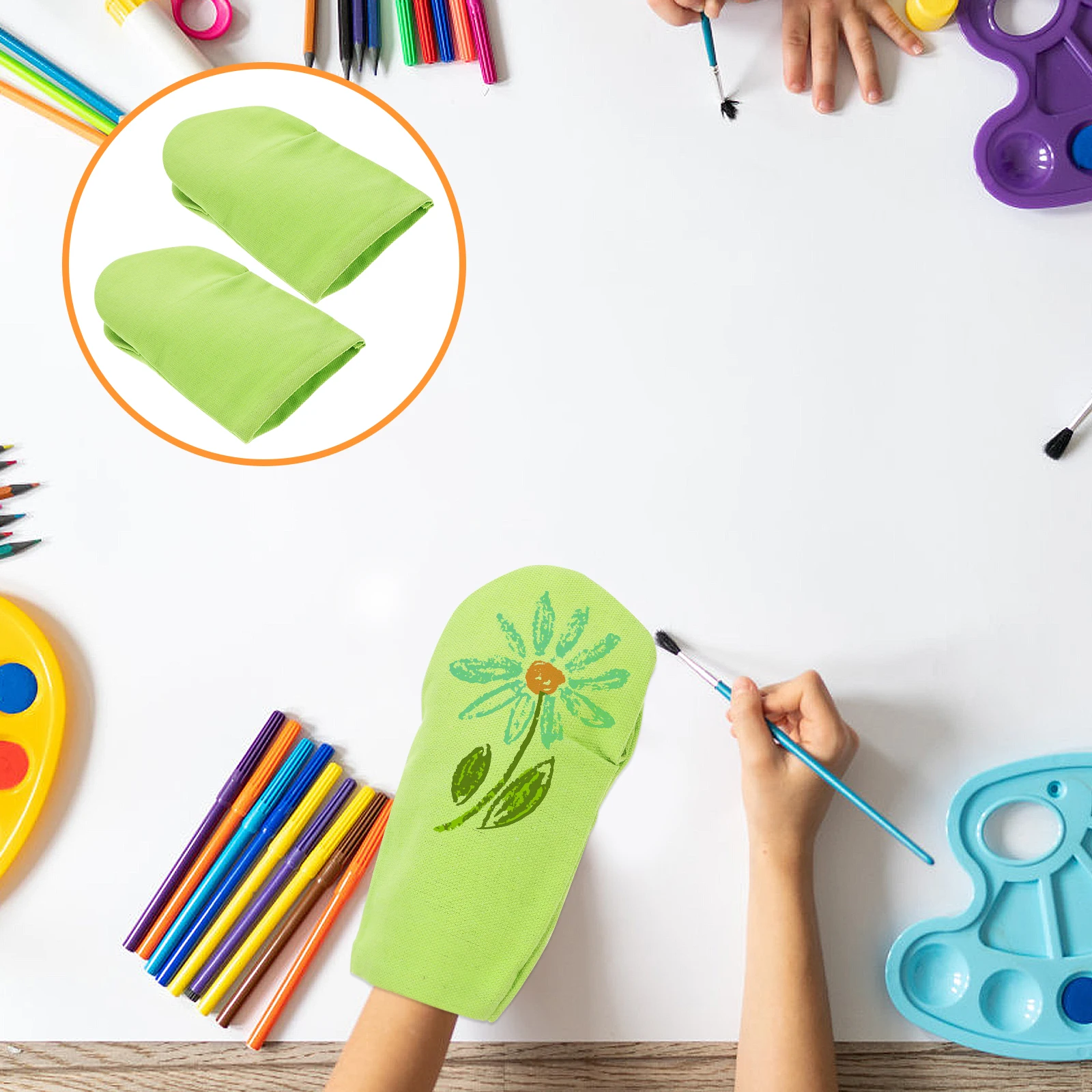 2 stks Open Mond Diy Canvas Handpop Voor Kinderen Onvoltooide Kleine Handpoppen Creatieve Verhaal Vertellen Slijtvast Licht Gewicht