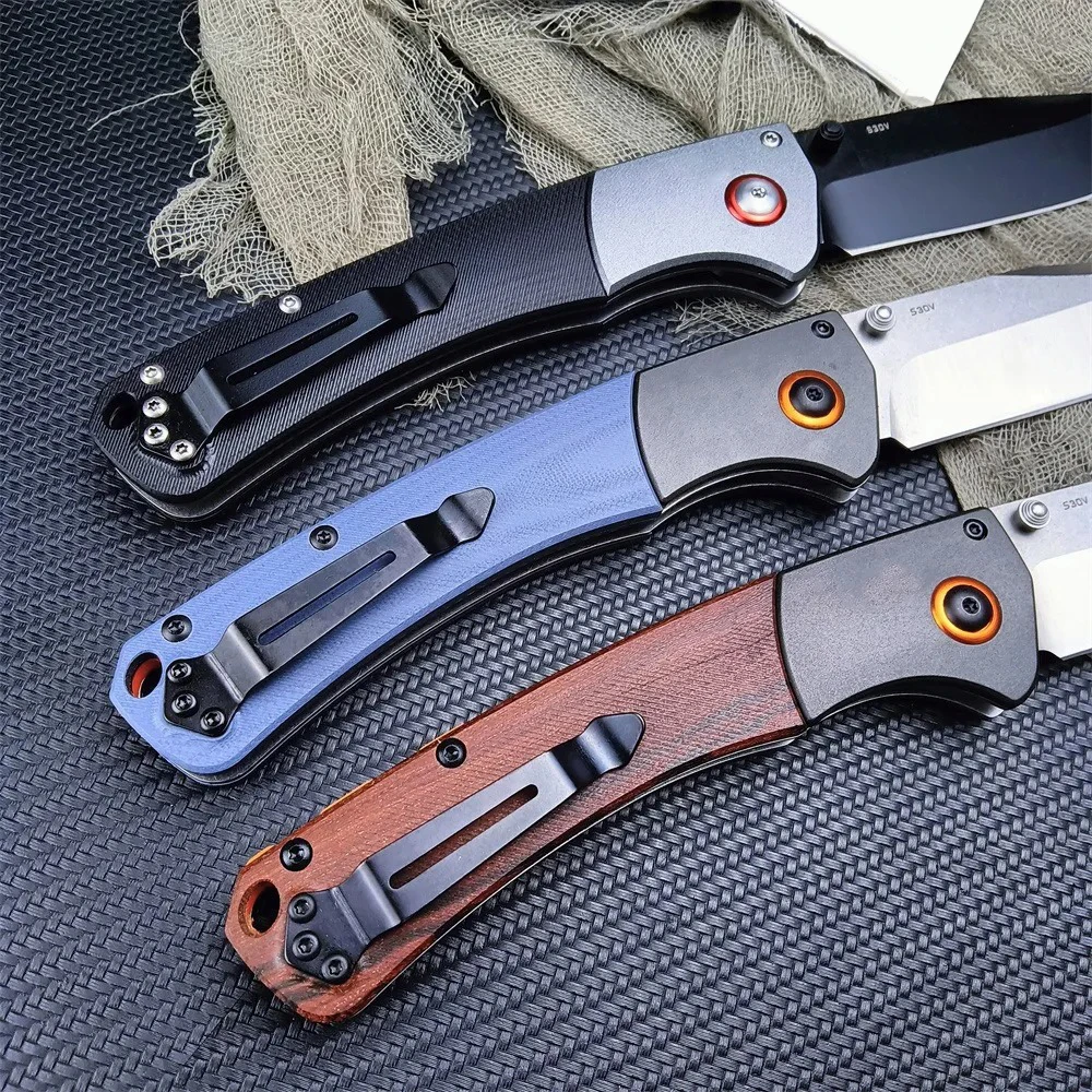 3 Colors BM 15080 Crooked River CPM-S30V Blade G10/Wood Handle Outdoor Multi-functional Survival Military Combat Pocket Knife