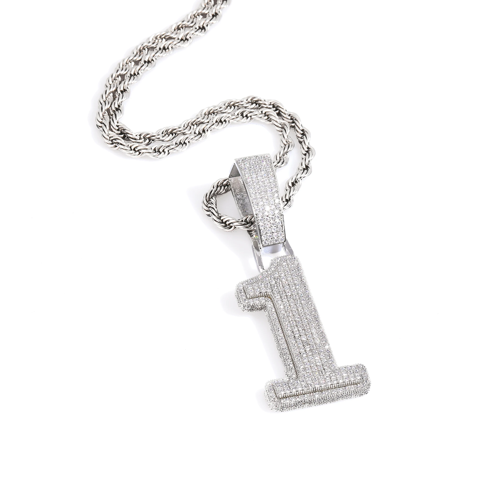 ICE CHARMI Customized Iced Out Hip Hop Letter Necklace Personalized Sparkling Name Charm Pendant Fashion Jewelry