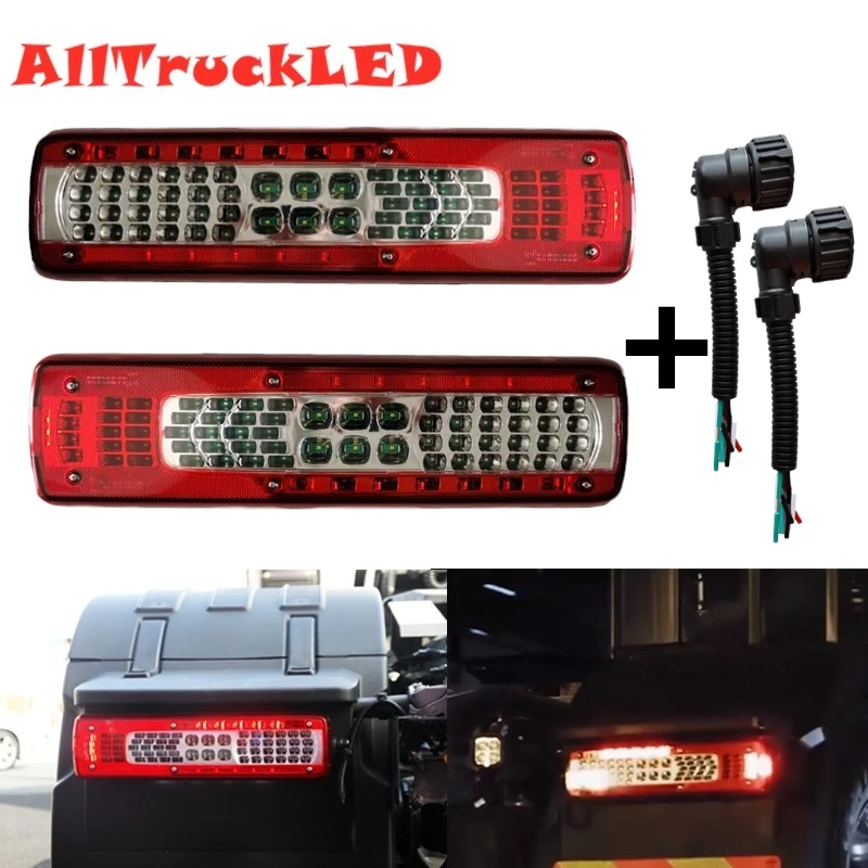 

1pair 24V LED Tail Turn Stop Brake Signal Lights For Volvo FH 460 540 Heavy Truck Rear Lamps Taillight +buzzer 20425729 82483073