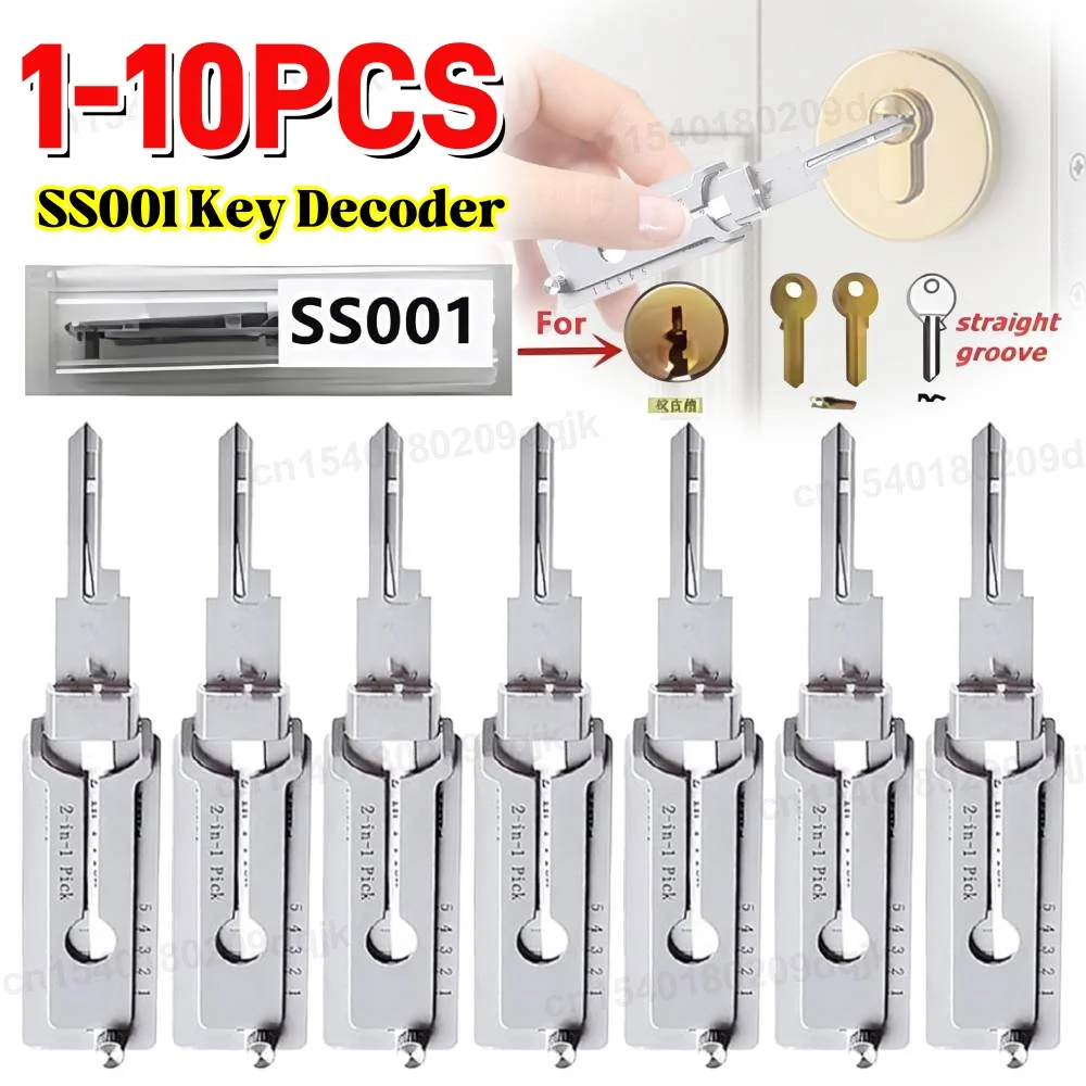 

1-10PCS Stainless Steel Key Decoder SS001 O-ring Pickup Kit Hook Hand Measuring Tool Pickup Hand Tool Maintenance Repair Kit