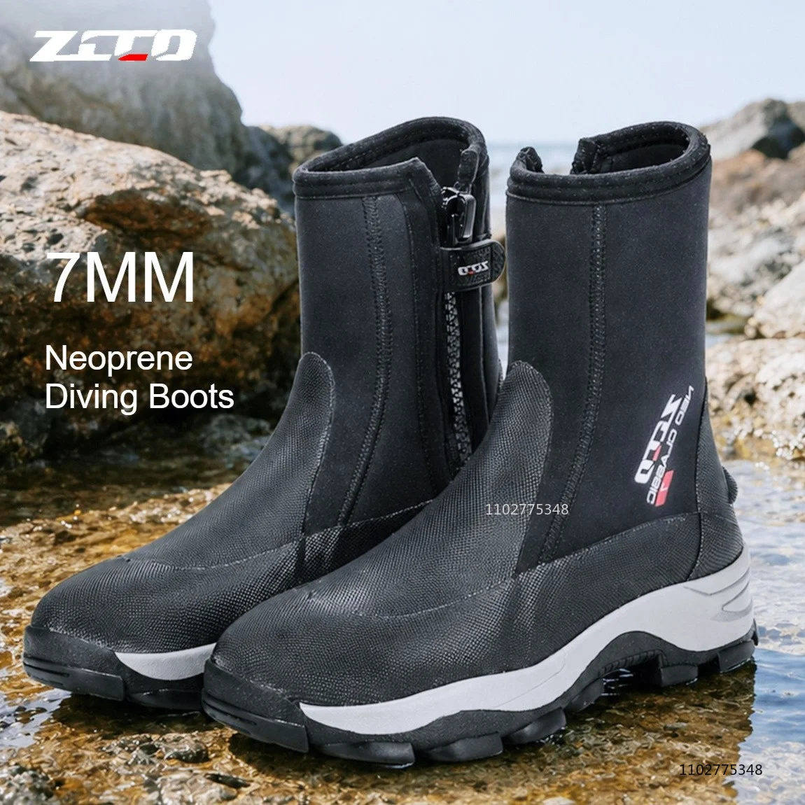 

New 7MM Neoprene Diving Boots Wetsuit Shoes Non-slip Wear-resistant Beach Wading Shoes Snorkeling Fishing Aqua Shoes Water Boots