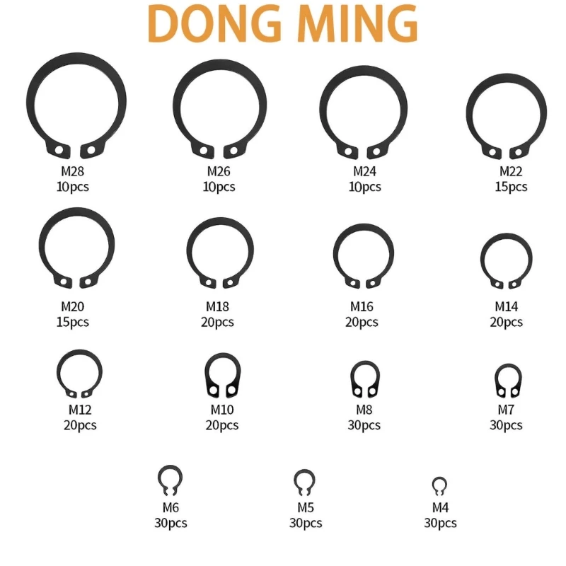 300pcs 4 mm a 28 eixos clipes automáticos para aplicações automotivas e máquinas