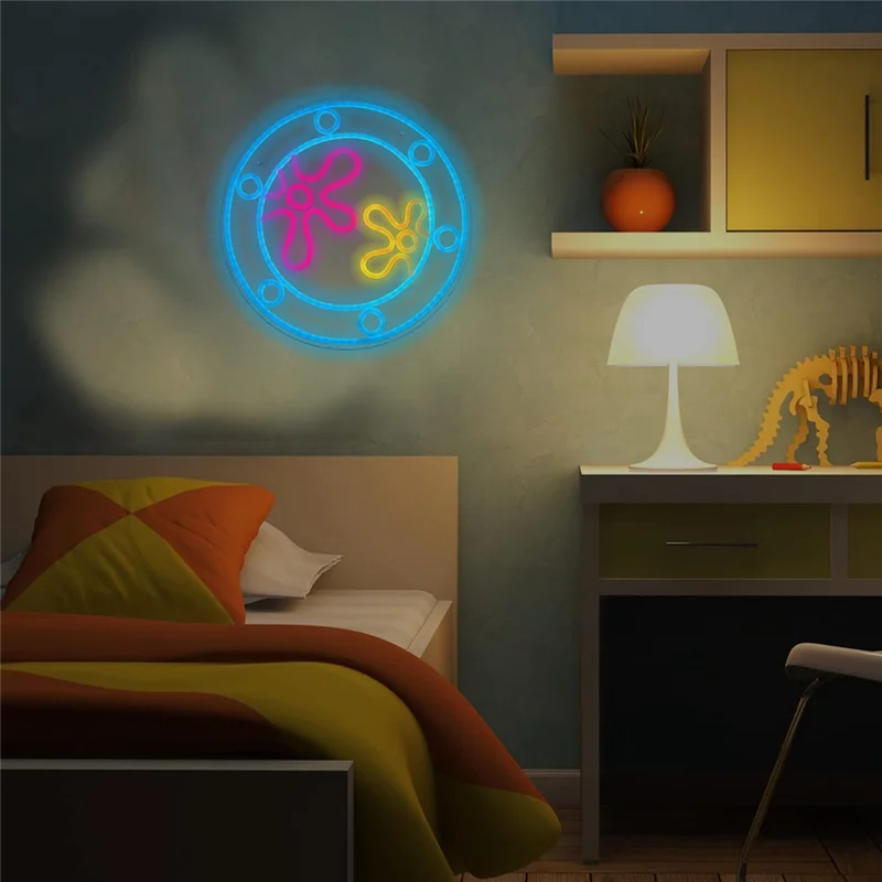 ABAE-Ocean World Porthole علامات ضوء النيون USB بالطاقة لديكور الحائط لغرفة الألعاب وغرفة النوم وحفلات الزفاف وأعياد الميلاد