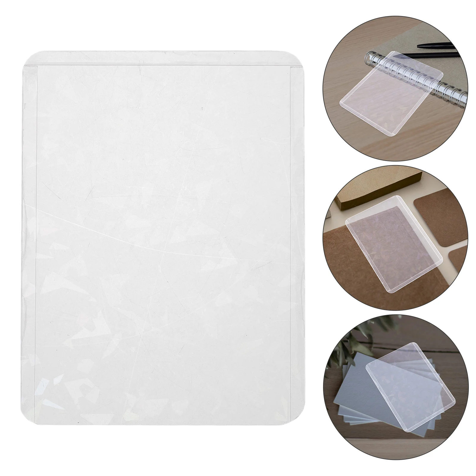 10pcs Transparent Card Sleeves 3Inch Plastic Card Protectors Photocard Protectors Stylish ID Badge Storage