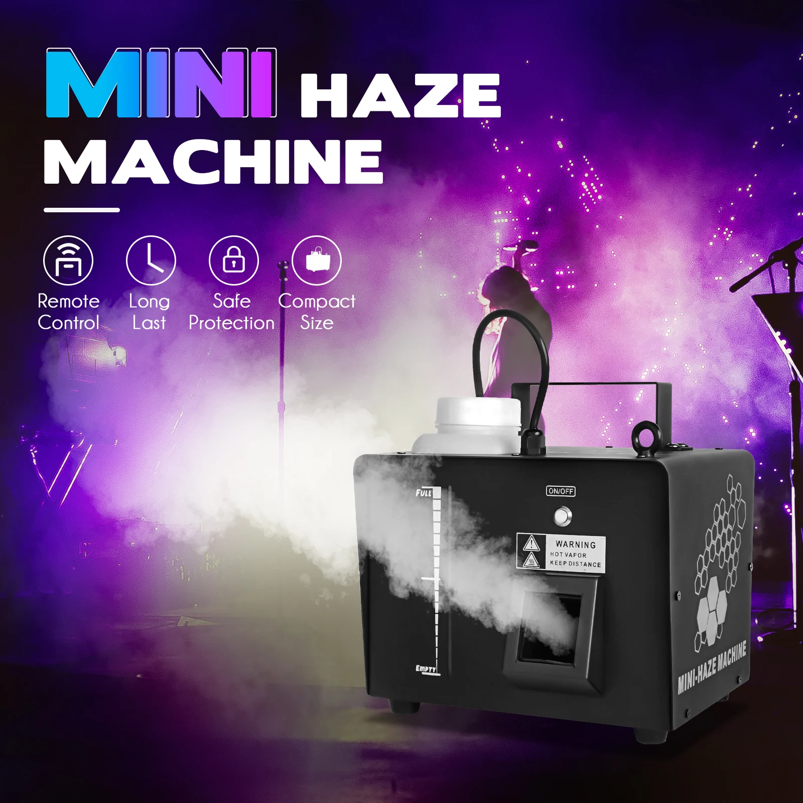 MOKA Haze Machine DMX 500w Hazer Water Based Mist Fog Machine for DJ Party Disco Club Hazer Smoke Machine Fogger Remote Control