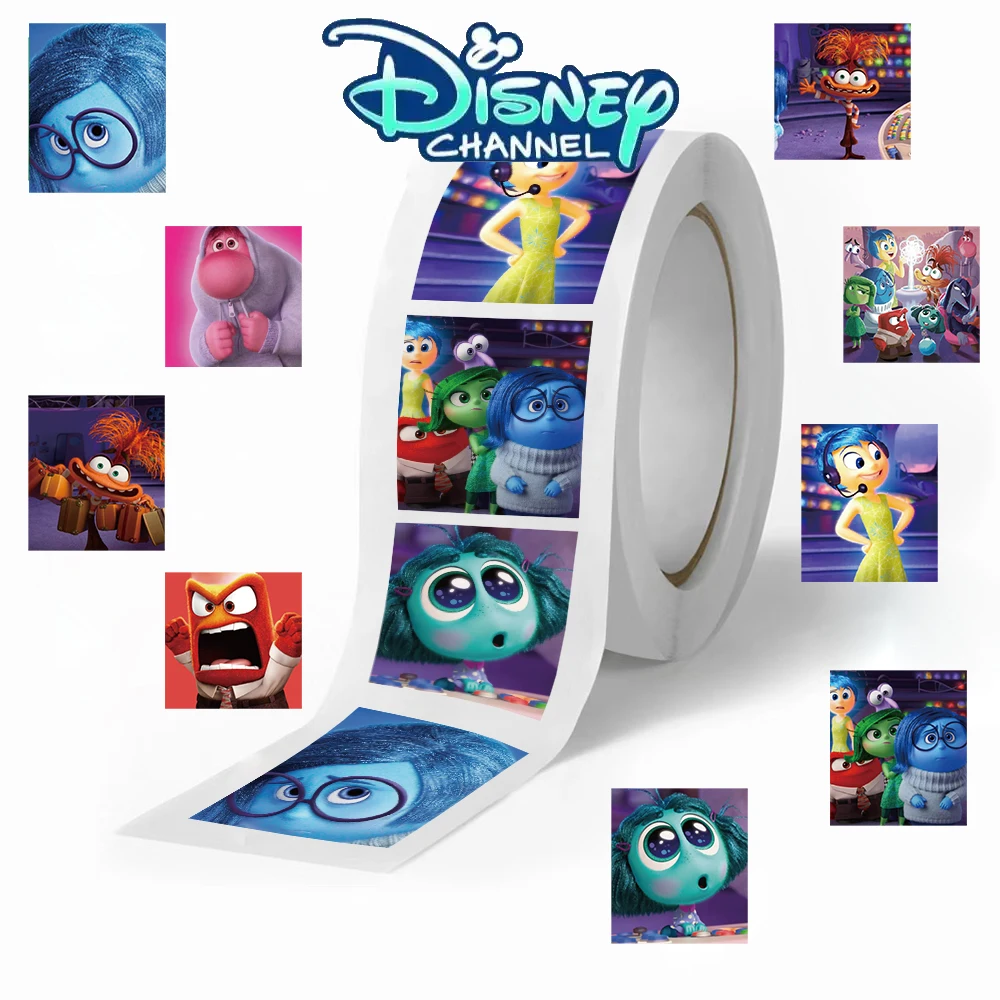Disney 500 Stück Inside Out 2 Roll-Up-Aufkleber für Tagebuch, Laptop, Gepäck, Skateboard, Cartoon-Aufkleber, lustige klassische Geschenkdekoration