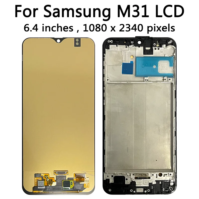 New 6.4\'\' Super AMOLED For Samsung  M31 LCD M315 M315F SM-M315F LCD Display Touch Screen Digitizer Assembly+ServicePack