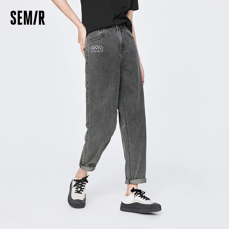 Imagem -03 - Jeans Semir para Mulheres Calças Velhas de Algodão Calças Largas Cônico Tendência Feminina Novo Primavera 2023