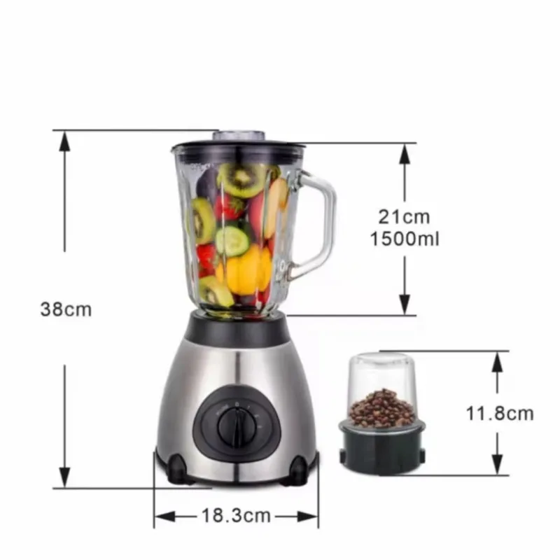 Licuadora portátil 2 en 1 de 800W, licuadora para batidos, exprimidor de cocina para el hogar, molinillo de granos de café, extractores de frutas