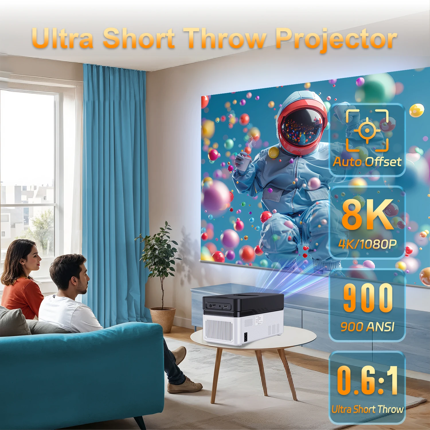 Proyektor Mini Topleo Short Throw 8k Proyektor Android 11 Hy450 Hd 1080p Home Theater Video Smart Portabel