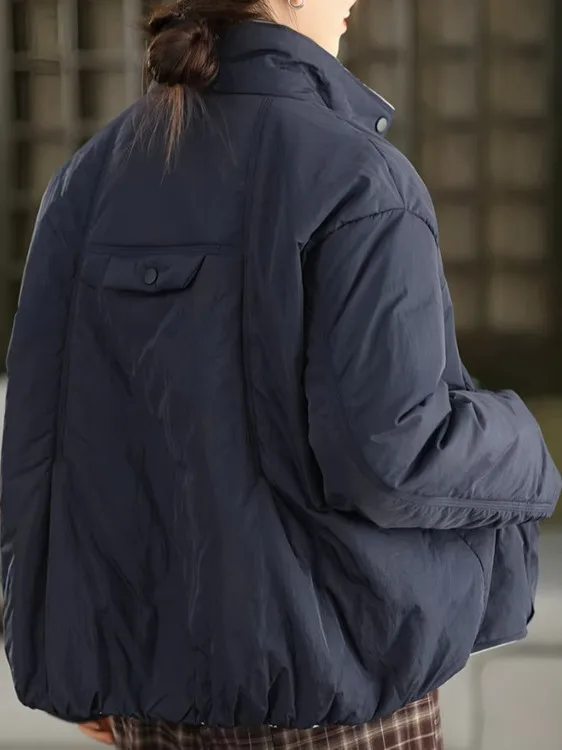 

2025 New Thiened Casual Cotton Jaet Women's Faion Outdoor Loose Warm Stand Collar Winter Versatile ort Cotton Coat Tr...