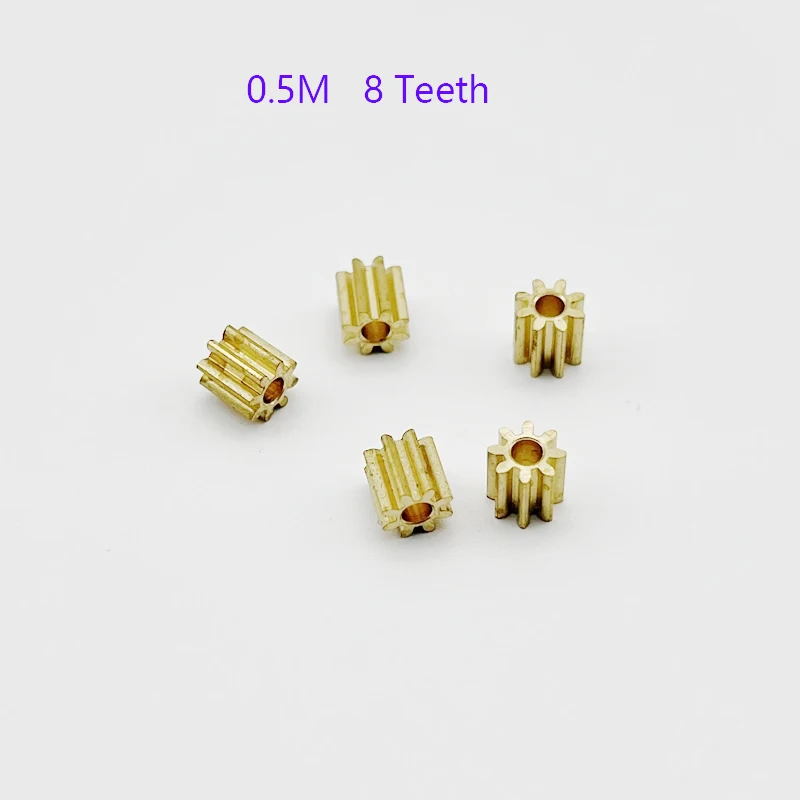 0.5M Modulus Motor Brass Gear 8/9/10/11/12/14/15/16 Teeth Metal Gear Fit 2mm 2.3mm 3mm 5mm Shaft for 130/380/555/775 motor