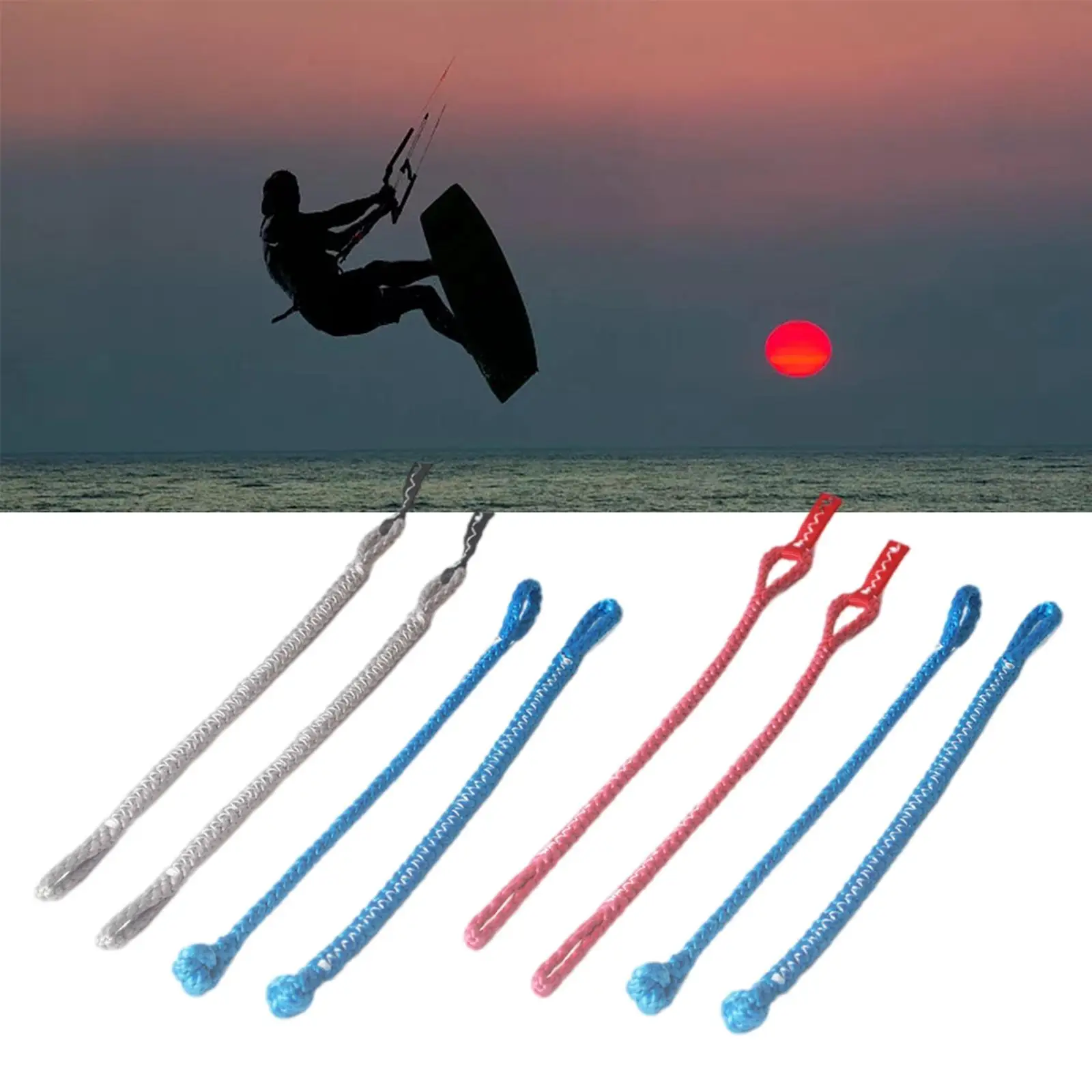 4PCS/SET Kitesurfing Kite 4 Line Pigtails 1000KG 2 Blue Red Gray For Bar Repair Universal Kiteboarding Pigtails Kitesurfing