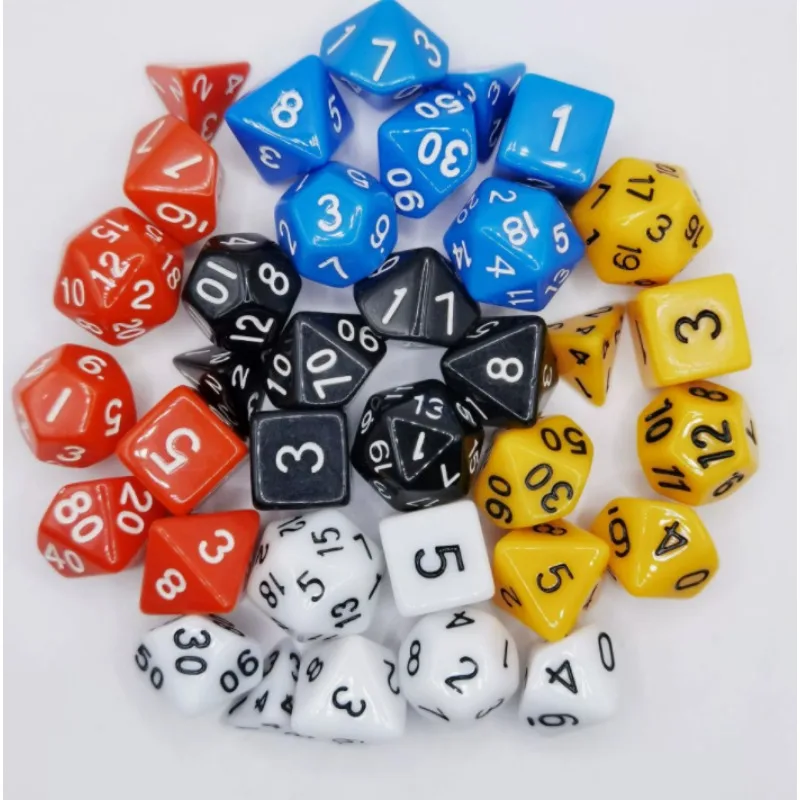 

Многогранные кубики DND, высококачественные прозрачные кубики для ролевых игр, набор кубиков различных превосходных цветов для настольных игр DND, RPG, вечеринок и игр с друзьями.