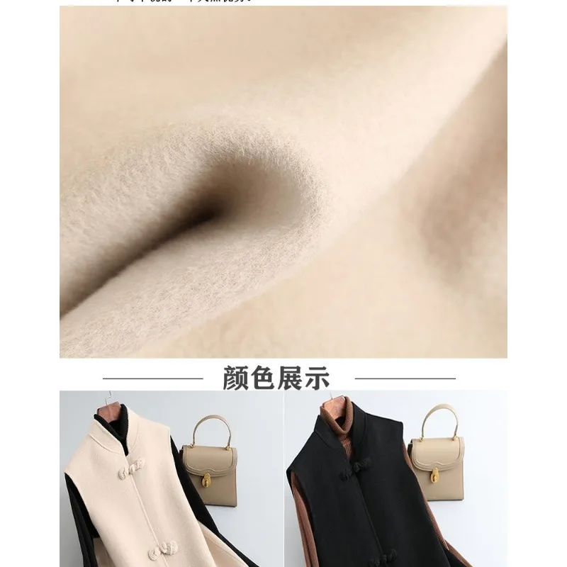 Neue Herbst und Winter Chinesische Retro Stehkragen Schnalle Lose Weste Nationalen Stil Woolen Weste