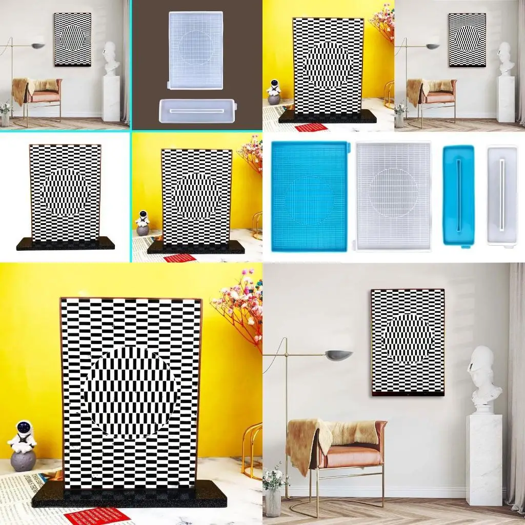 91AF 3D Illusion Effect Silicone Mold Charms Molds Ornament Casting Molds for DIY Crafts Making Wall Hanging Home Decor