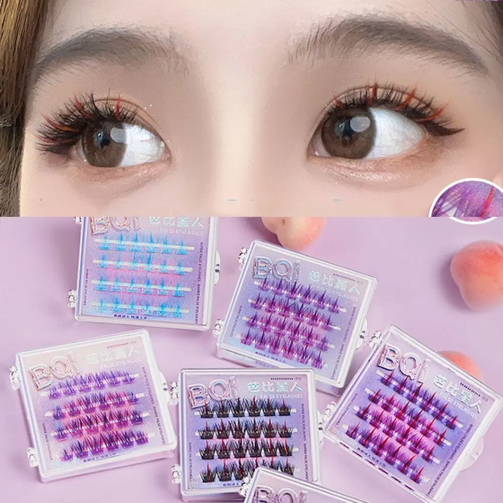 New Segmented Coloured Eyelash Curly Single Cluster Individual Lashes Thick False Eyelashes Makeup