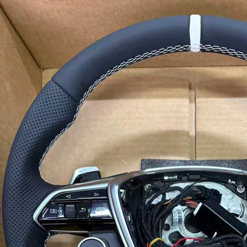 

With Start Button Leather Car Steering Wheel for Q8 SQ8 A3 8V A4 B8 B9 A5 B8 A6 C7 C8 A7 A8