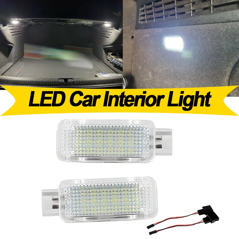 2PCS For Audi A3 A6 C6 C7 A4 B5 B6 B7 B8 A5 R8 TT Q5 Q7 Q3 A1 A8 S3 LED Footwell Under Courtesy Luggage Trunk Glove Box Light