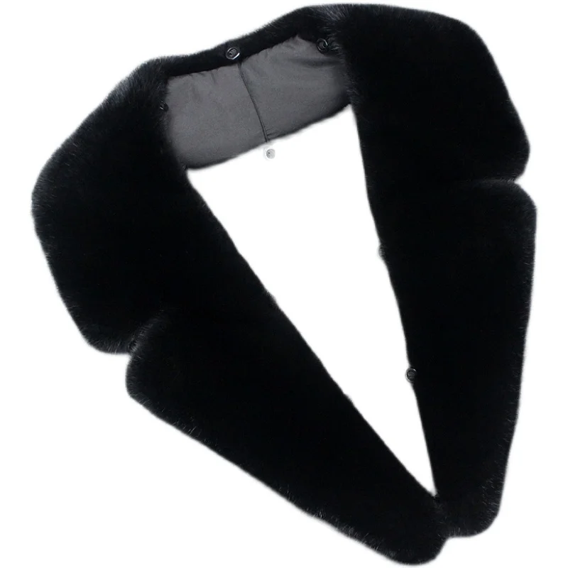 visón, cuello de fruta verde para el calor del invierno, visón, cuello de cuerno de buey adecuado tanto para hombres como para mujeres, cuello de traje agrandado