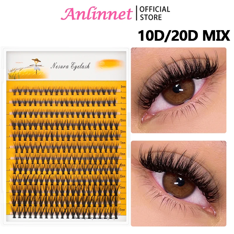 12 rangées 10D / 20D 240bundle / box vison chaîne de cils extensions de cils naturels 3D russe Personal Lashes outils de maquillage Mascara