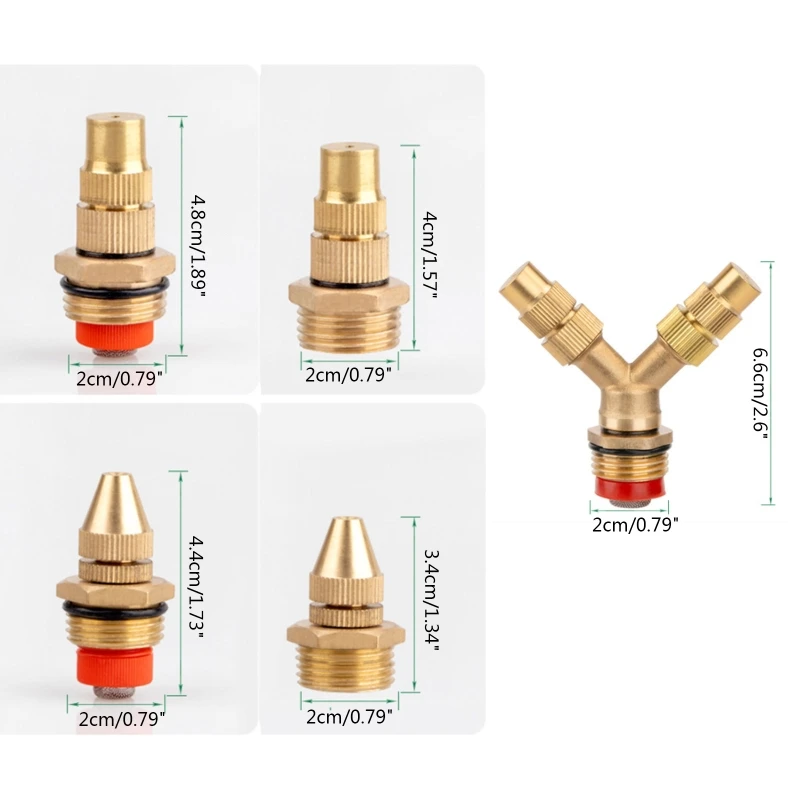 Dust Control Mist Nozzle High Pressure Brass Misting Nozzle Fogging Spray for He