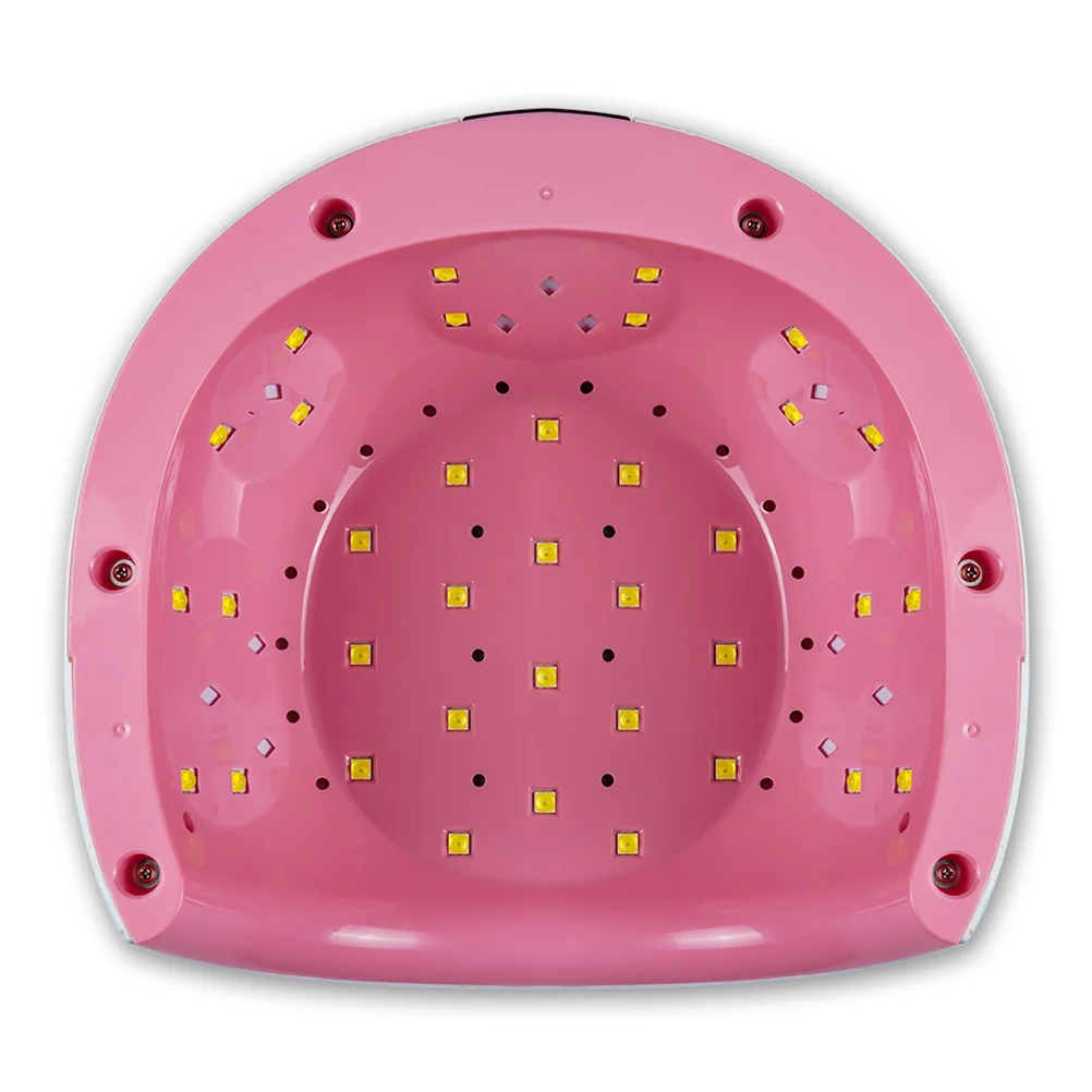 80 واط الأشعة فوق البنفسجية LED مسمار مصباح مجفف مع مستشعر الأشعة تحت الحمراء 4 الموقتات المسبقة شاشة LCD علاج سريع لجميع أنواع هلام مصباح الأظافر الوردي