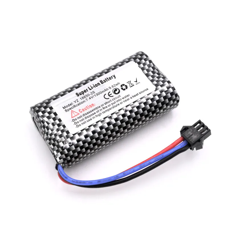 

7.4V 1300mAh Battery & Charger Set for MN MODEL MN82S MN128 MN78 MN99S RC Car Long Runtime High Capacity Rechargeable Pack