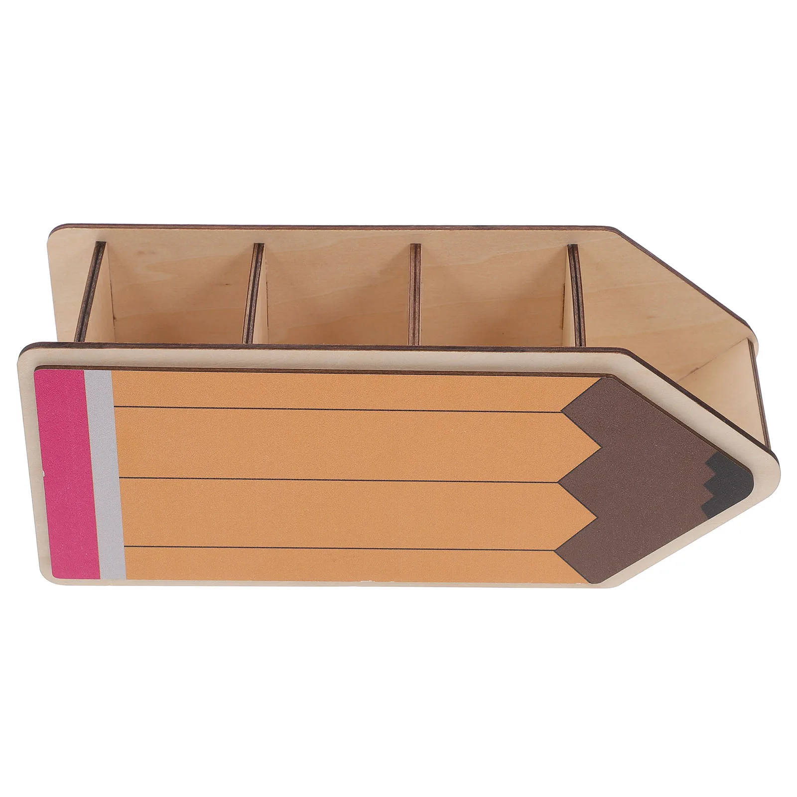 

Wooden Pencil Shaped Pen Holder Desk Organizer Storage Box for Pens Markers School Office Use Eco Friendly