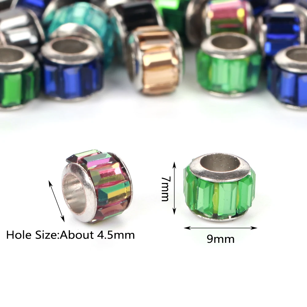 9x7mm 10/30/50pcs Colorful Cylinder Roundels Charm Spacer Beads For Jewelry Making DIY Necklace Bracelets Pendants Accessories