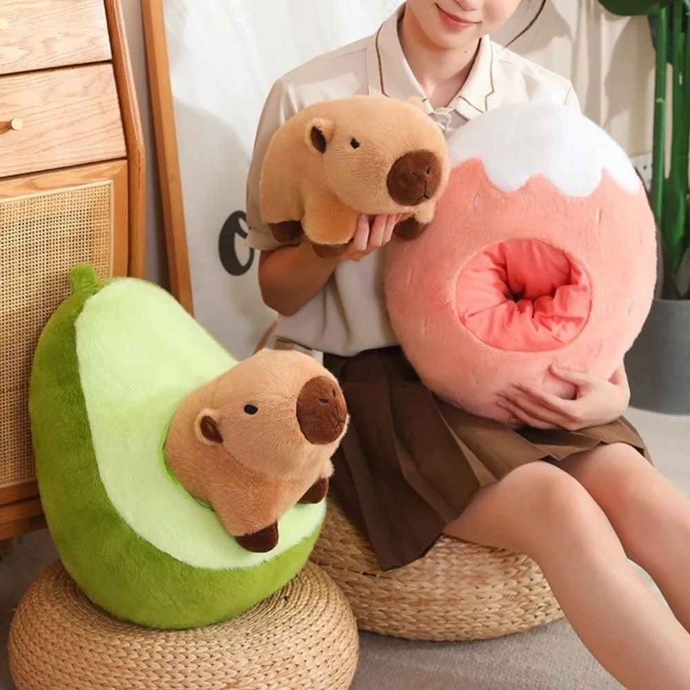 

Banana Avocado Capybara Plush Toy Strawberry Cute Capibara Anime Fluffty Toy Cartoon Soft Capybara Plush Doll BirthdayGift